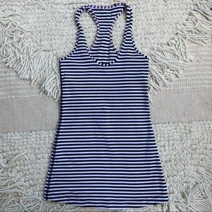 LULULEMON black and white Classic stripe Cool Racerback tank top 2